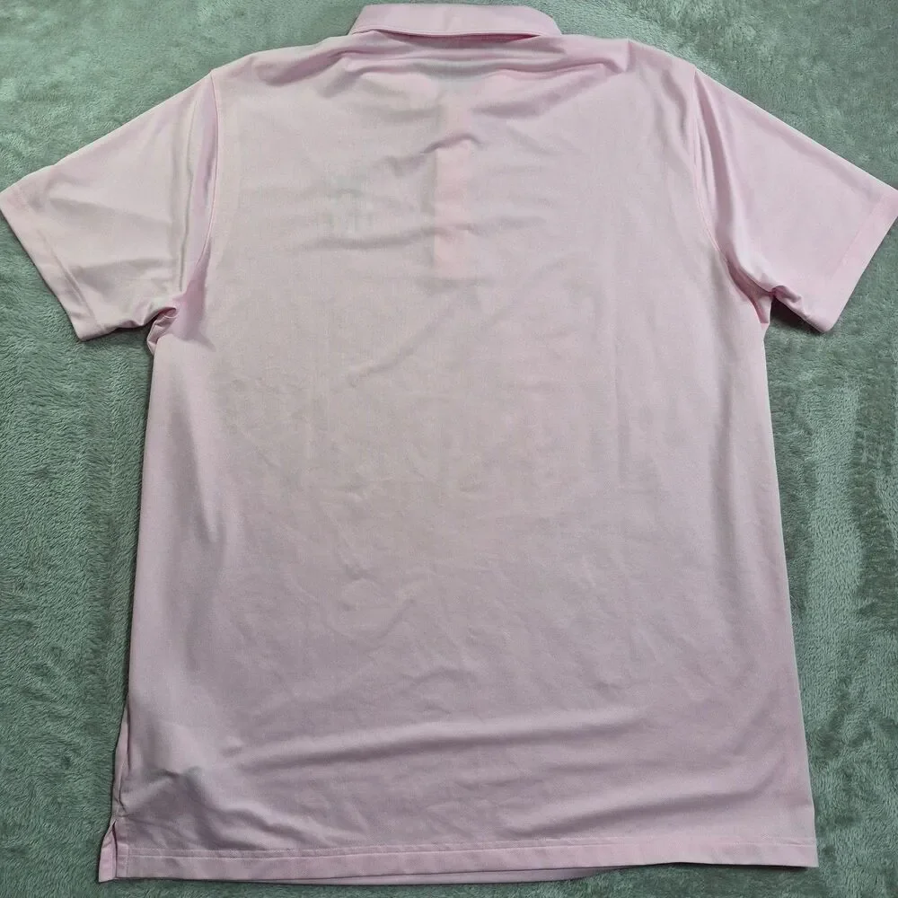 Puma Golf Shirt Mens XL Pink Polo PGA Tour Live Embroidered Performance